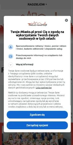 Anteprima del sito Radziejów Twoje Miasto, media di Polonia per articoli sponsorizzati