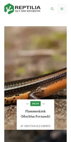 Anteprima del sito Reptilia, media di Danimarca per articoli sponsorizzati