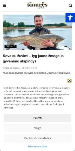 Anteprima del sito Biržų Šiaurės Rytai, media di Lituania per articoli sponsorizzati