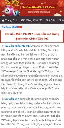 Anteprima del sito Soi Cầu Miễn Phí 247, media di Vietnam per articoli sponsorizzati