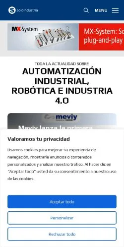Podgląd witryny Solo Industria, medium z kraju Hiszpania do artykułów sponsorowanych