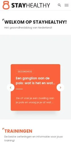 Pré-visualização do site StayHealthy, meio de Países Baixos para artigos patrocinados