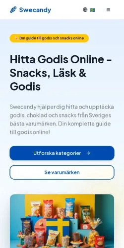 Aperçu du site Swecandy, média de Suède pour articles sponsorisés