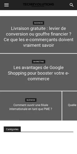 Anteprima del sito Tech Revolutions, media di Francia per articoli sponsorizzati