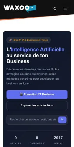 Anteprima del sito Waxoo, media di Francia per articoli sponsorizzati