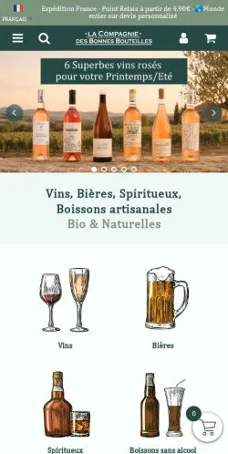 스폰서 기사용 프랑스 매체 Compagnie Des Bonnes Bouteilles 사이트 미리보기