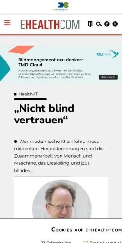 Anteprima del sito e-health-com, media di Germania per articoli sponsorizzati