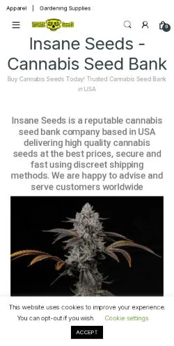 Vorschau der Website Insane Seeds, Medium aus Vereinigte Staaten für gesponserte Artikel
