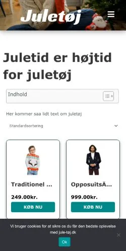 Podgląd witryny Jule Tøj, medium z kraju Dania do artykułów sponsorowanych