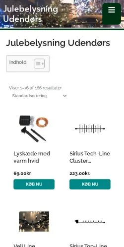 Anteprima del sito Julebelysning Udendørs, media di Danimarca per articoli sponsorizzati
