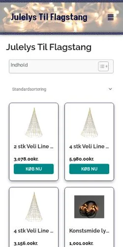 Podgląd witryny Julelys Til Flagstang, medium z kraju Dania do artykułów sponsorowanych