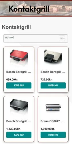Anteprima del sito Kontaktgrill, media di Danimarca per articoli sponsorizzati