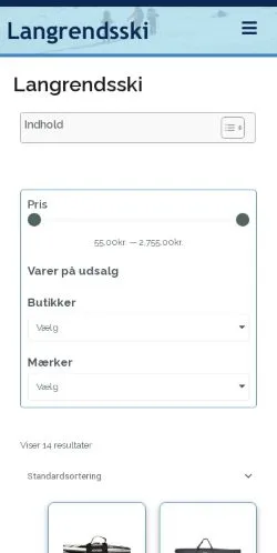 スポンサード記事向けのデンマークメディア、Langrendsskiのサイトプレビュー
