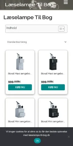 Anteprima del sito Læselampe til bog, media di Danimarca per articoli sponsorizzati