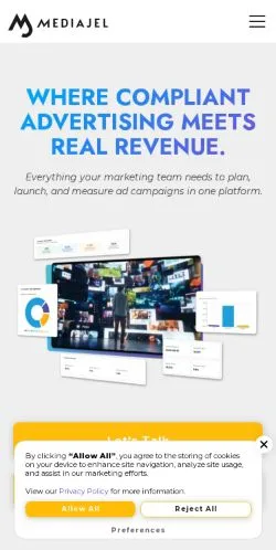 スポンサード記事向けのアメリカ合衆国メディア、MediaJelのサイトプレビュー