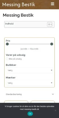 Podgląd witryny Messing Bestik, medium z kraju Dania do artykułów sponsorowanych