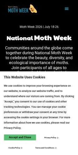 Podgląd witryny National Moth Week, medium z kraju Stany Zjednoczone do artykułów sponsorowanych