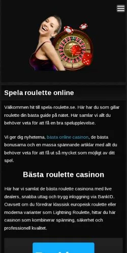 Podgląd witryny Bästa Roulette Casinon, medium z kraju Szwecja do artykułów sponsorowanych