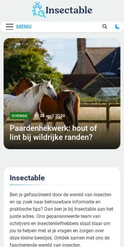 Preview of the Insectable website, a media outlet in Netherlands for sponsored articles