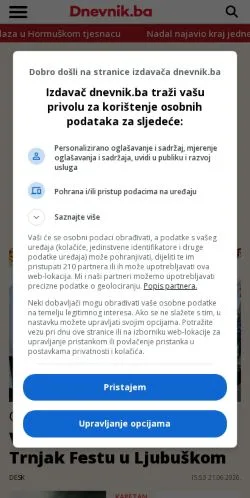 Anteprima del sito Dnevnik, media di Stati Uniti per articoli sponsorizzati