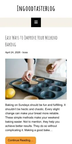 Anteprima del sito In Good Taste Blog, media di Stati Uniti per articoli sponsorizzati