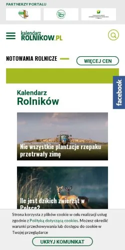 Anteprima del sito Kalendarz Rolnikow, media di Polonia per articoli sponsorizzati