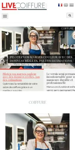 Aperçu du site Livecoiffure, média de France pour articles sponsorisés