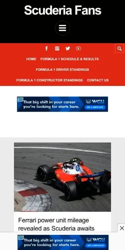 Anteprima del sito Scuderia Ferrari Fans, media di Stati Uniti per articoli sponsorizzati