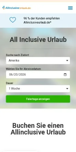 Anteprima del sito All Inclusive Urlaub, media di Germania per articoli sponsorizzati