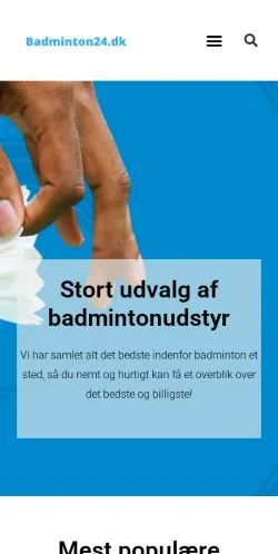 Podgląd witryny Badminton 24, medium z kraju Dania do artykułów sponsorowanych