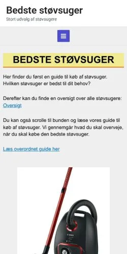 스폰서 기사용 덴마크 매체 bedste-støvsuger 사이트 미리보기