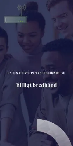 Pré-visualização do site billigtbredbåndguide, meio de Dinamarca para artigos patrocinados