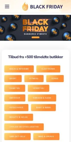 Preview of the Black Friday website, a media outlet in Denmark for sponsored articles