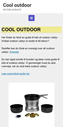 スポンサード記事向けのデンマークメディア、Cool Outdoorのサイトプレビュー