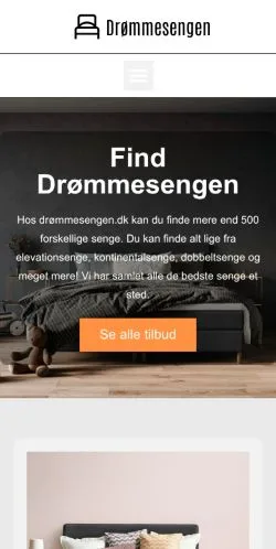 Podgląd witryny drømmesengen, medium z kraju Dania do artykułów sponsorowanych