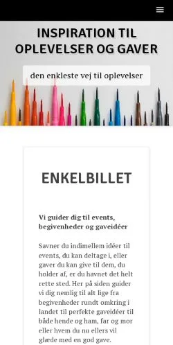 Anteprima del sito Enkelbillet, media di Danimarca per articoli sponsorizzati