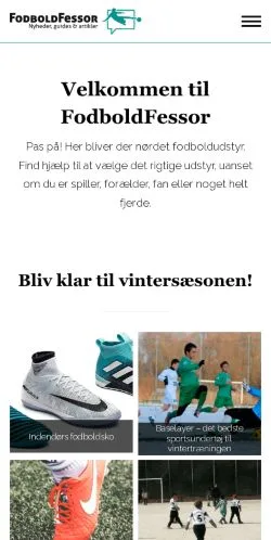 Voorbeeld van de site FodboldFessor, medium uit Denemarken voor gesponsorde artikelen