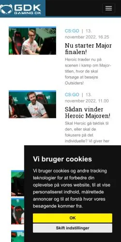 Preview of the Gaming Esport website, a media outlet in Denmark for sponsored articles