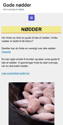 Anteprima del sito gode-nødder, media di Danimarca per articoli sponsorizzati