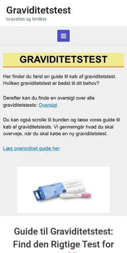 Vorschau der Website Graviditetstest, Medium aus Dänemark für gesponserte Artikel