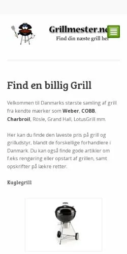 스폰서 기사용 덴마크 매체 Grillmester 사이트 미리보기