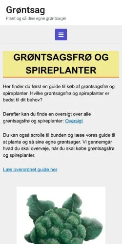 Anteprima del sito Grøntsag, media di Danimarca per articoli sponsorizzati