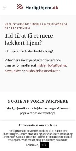Anteprima del sito HerligtHjem, media di Danimarca per articoli sponsorizzati