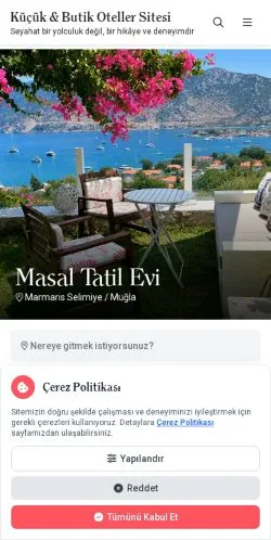 Anteprima del sito Butik Oteller Rehberi, media di Turchia per articoli sponsorizzati