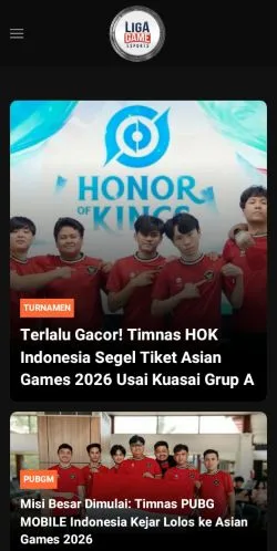 Voorbeeld van de site LigaGame, medium uit Indonesië voor gesponsorde artikelen