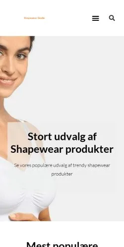 Förhandsvisning av webbplatsen Shapewear Guide, medium i Danmark för sponsrade artiklar