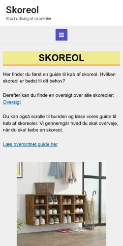 Förhandsvisning av webbplatsen Skoreol, medium i Danmark för sponsrade artiklar