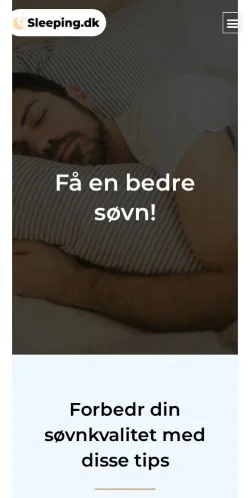 Forhåndsvisning av nettstedet Sleeping, medium fra Danmark for sponsede artikler