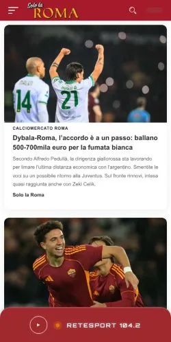 Anteprima del sito SololaRoma, media di Italia per articoli sponsorizzati