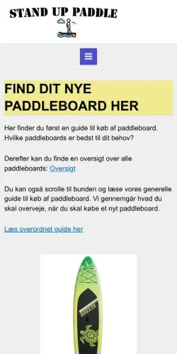 Anteprima del sito Stand Up Paddle, media di Danimarca per articoli sponsorizzati